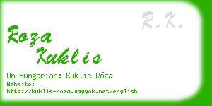 roza kuklis business card